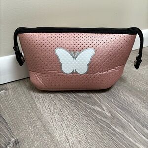 Haute Shore Perforated Cosmetic Pouch with Butterfly Decal